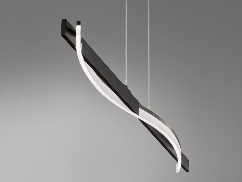 LED Pendelleuchte BRIDGE Schwarz/Weiß dimmbar, Breite 95cm