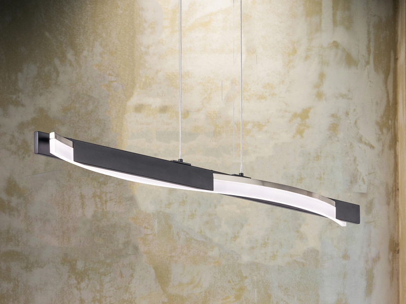 LED Pendelleuchte BRIDGE Schwarz/Weiß dimmbar, Breite 95cm