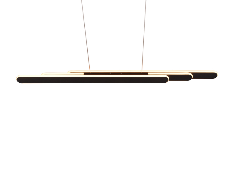 LED Pendelleuchte HELIOS Schwarz dimmbar & ausziehbar, max. Breite 130cm