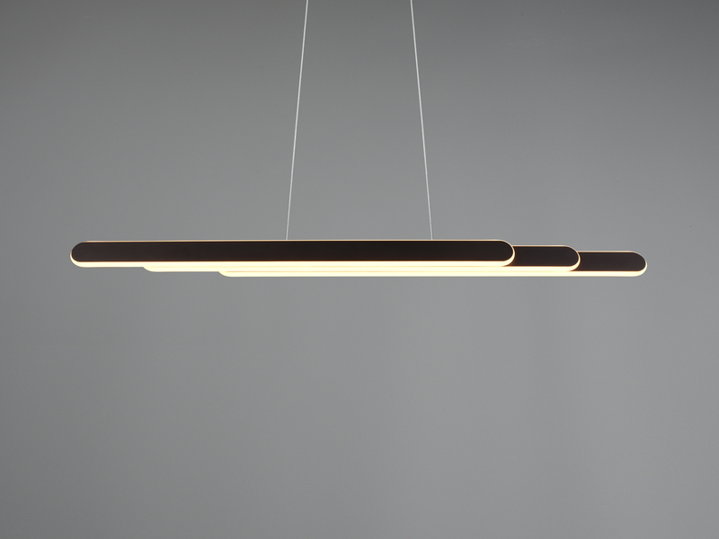 LED Pendelleuchte HELIOS Schwarz dimmbar & ausziehbar, max. Breite 130cm