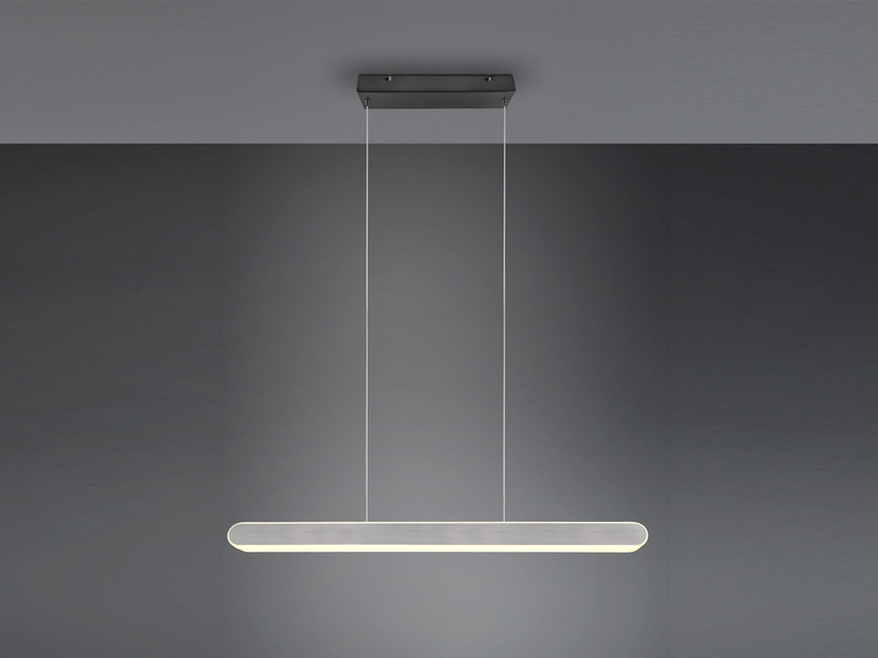 LED Pendelleuchte HELIOS Silber ausziehbar bis 130cm, mit TOUCH Dimmer