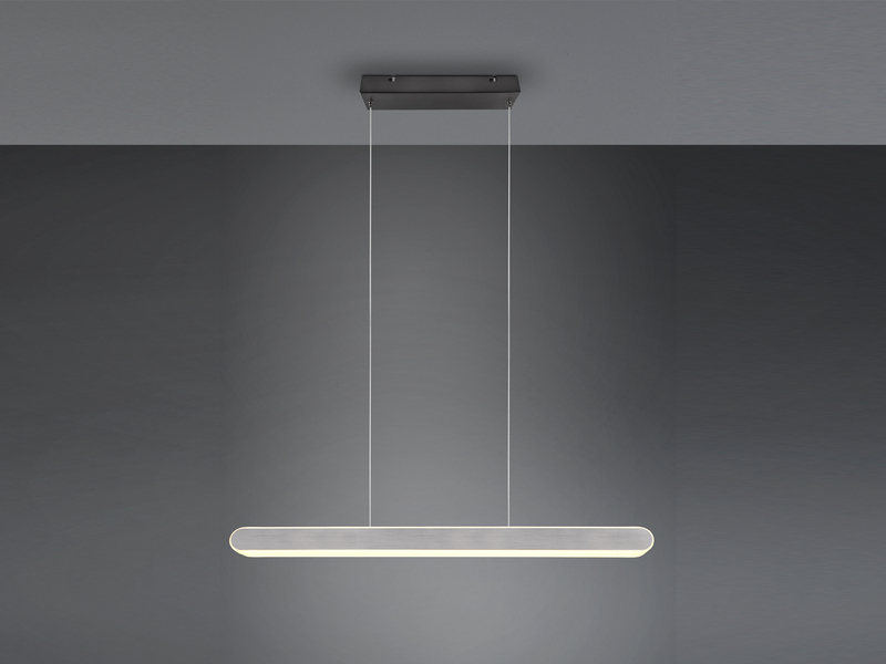 LED Pendelleuchte HELIOS Silber dimmbar & ausziehbar, max. Breite 130cm