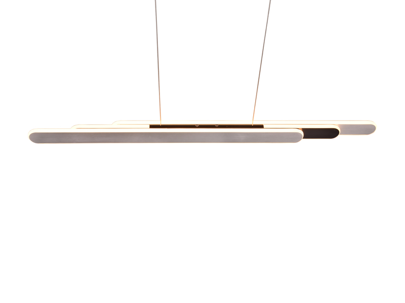 LED Pendelleuchte HELIOS Silber dimmbar & ausziehbar, max. Breite 130cm