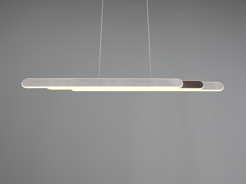LED Pendelleuchte HELIOS Silber dimmbar & ausziehbar, max. Breite 130cm