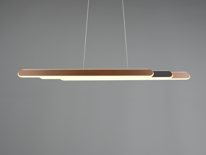 LED Pendelleuchte HELIOS Coffee dimmbar & ausziehbar, max. Breite 130cm
