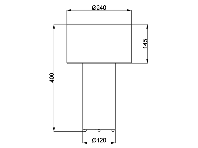 Tischleuchte BALE Korpus und Lampenschirm Stoff Ultimate Grau, Höhe 40cm