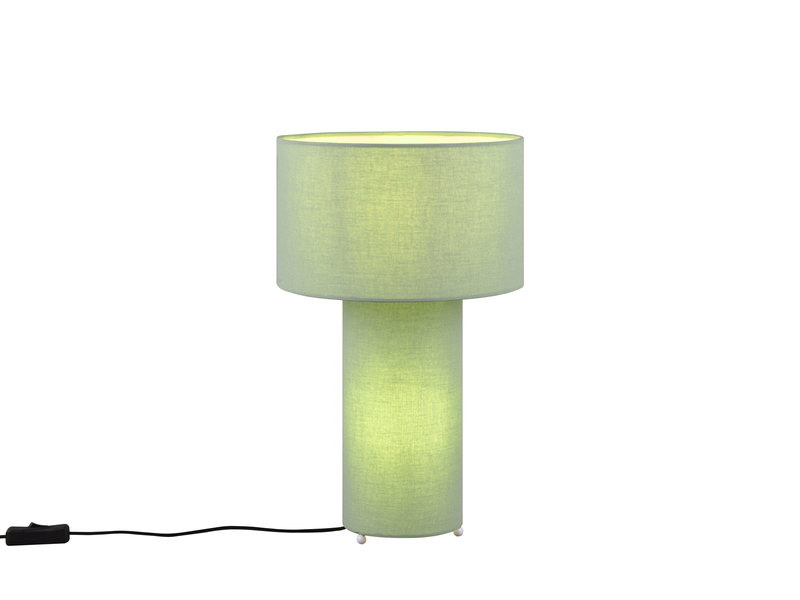 LED Tischleuchte Korpus und Lampenschirm Stoff Pistaziengrün, Höhe 40cm