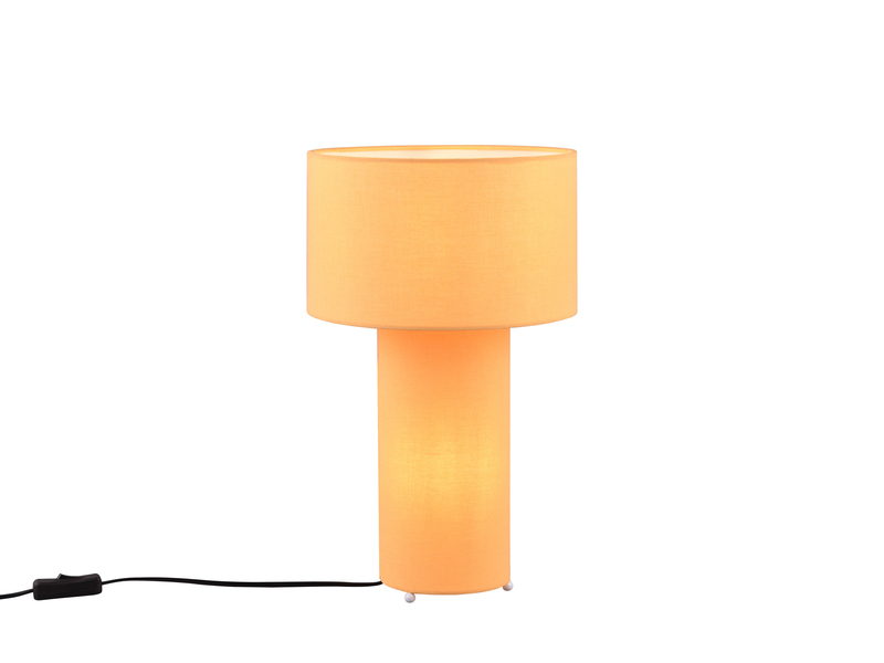 LED Tischleuchte Korpus und Lampenschirm Stoff Illuminate Gelb, Höhe 40cm