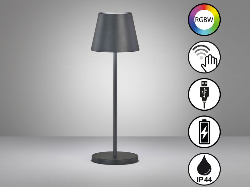 Akku Tischlampe COSENZA 2.0 Schwarz ohne Kabel mit Ladestation, Höhe 34cm