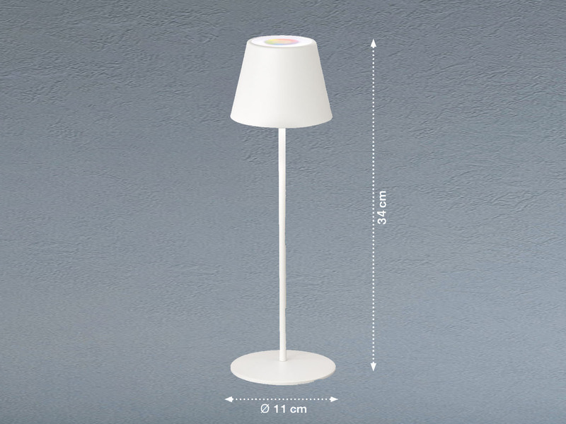 Akku Tischlampe COSENZA 2.0 Weiß ohne Kabel mit Ladestation, Höhe 34cm