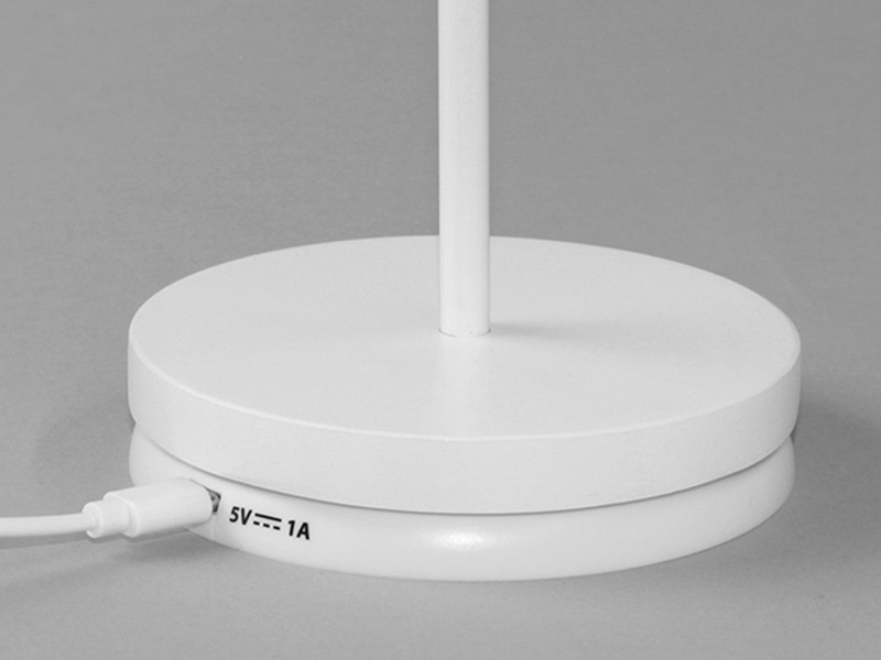 Akku Tischlampe COSENZA 2.0 Weiß ohne Kabel mit Ladestation, Höhe 34cm