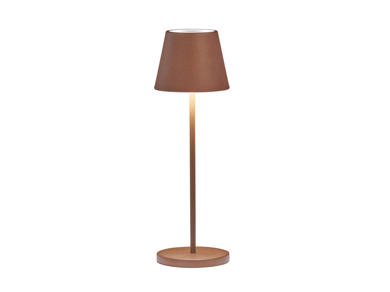 Akku Tischlampe COSENZA 2.0 Rostfarben ohne Kabel mit Ladestation, Höhe 34cm