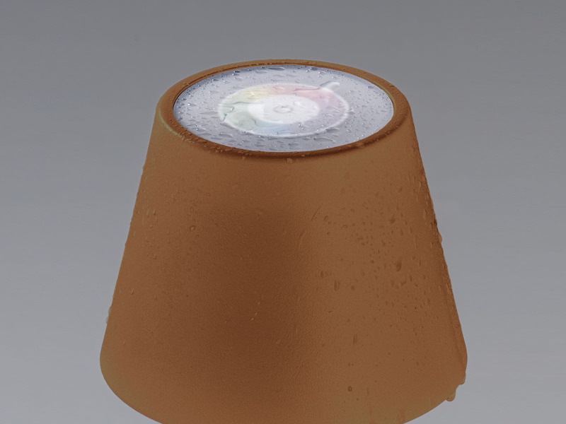 Akku Tischlampe COSENZA 2.0 Rostfarben ohne Kabel mit Ladestation, Höhe 34cm