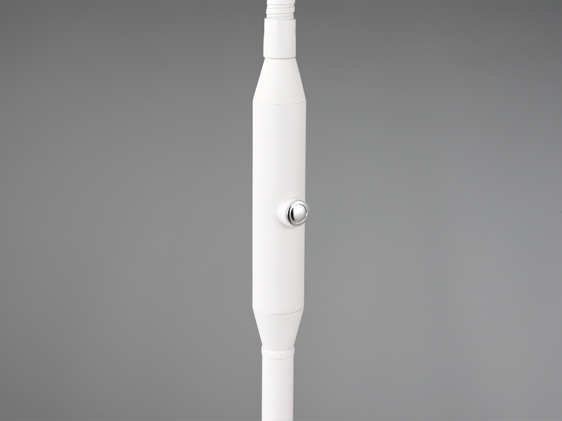 Moderne LED Stehlampe MONZA dimmbar mit Flexarm, Weiß, Höhe 145cm