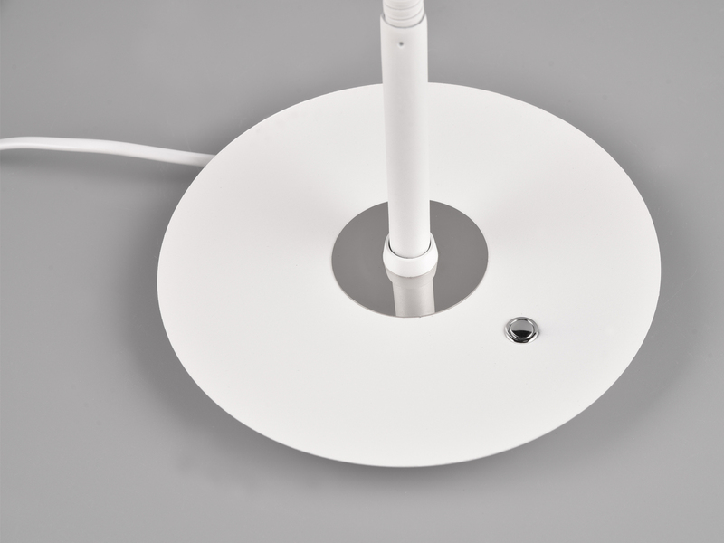 Moderne LED Schreibtischlampe MONZA dimmbar mit Flexarm, Weiß, Höhe 57cm