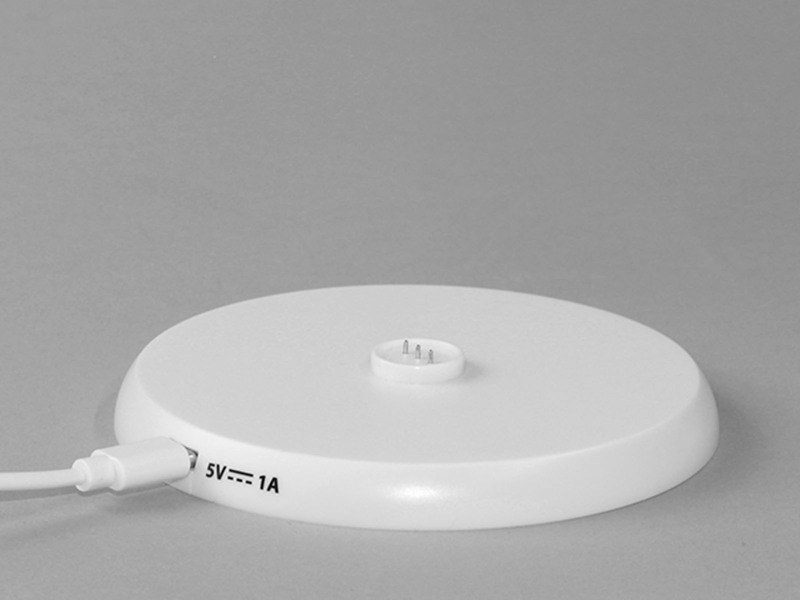 2er SET Akku Tischlampen Weiß ohne Kabel mit Ladestation, Höhe 34cm