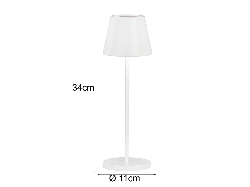 2er SET Akku Tischlampen Weiß ohne Kabel mit Ladestation, Höhe 34cm