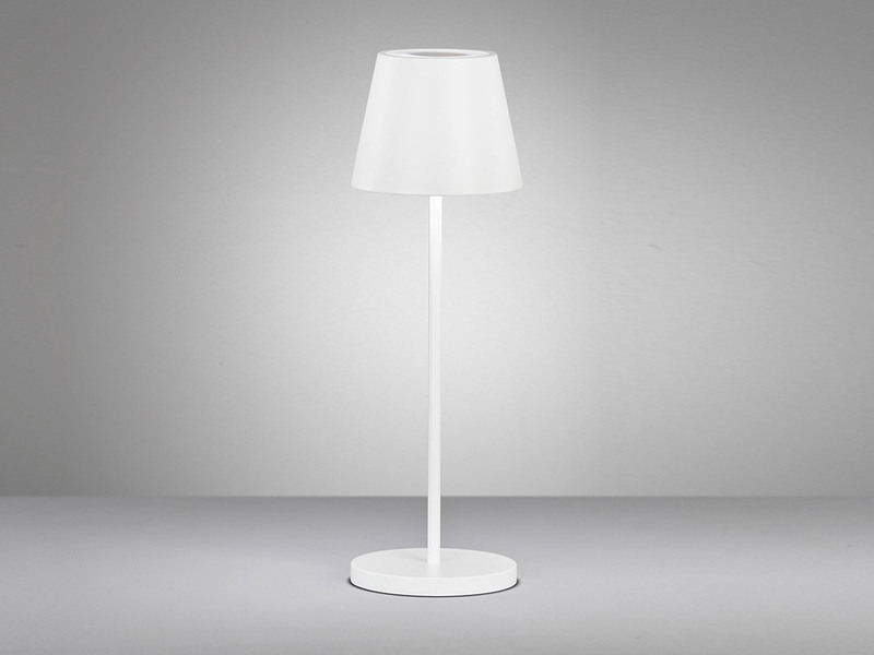 2er SET Akku Tischlampen Weiß ohne Kabel mit Ladestation, Höhe 34cm
