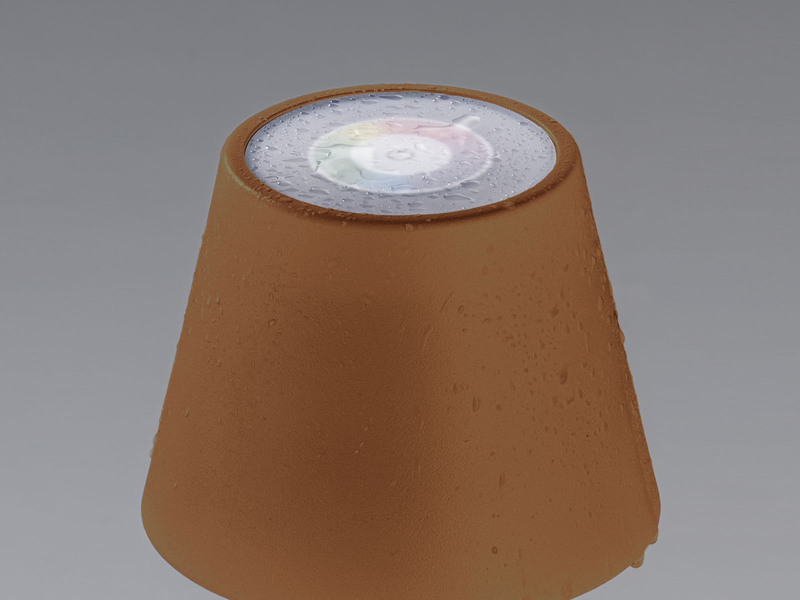 2er SET Akku Tischlampen Rostfarben ohne Kabel mit Ladestation, Höhe 34cm