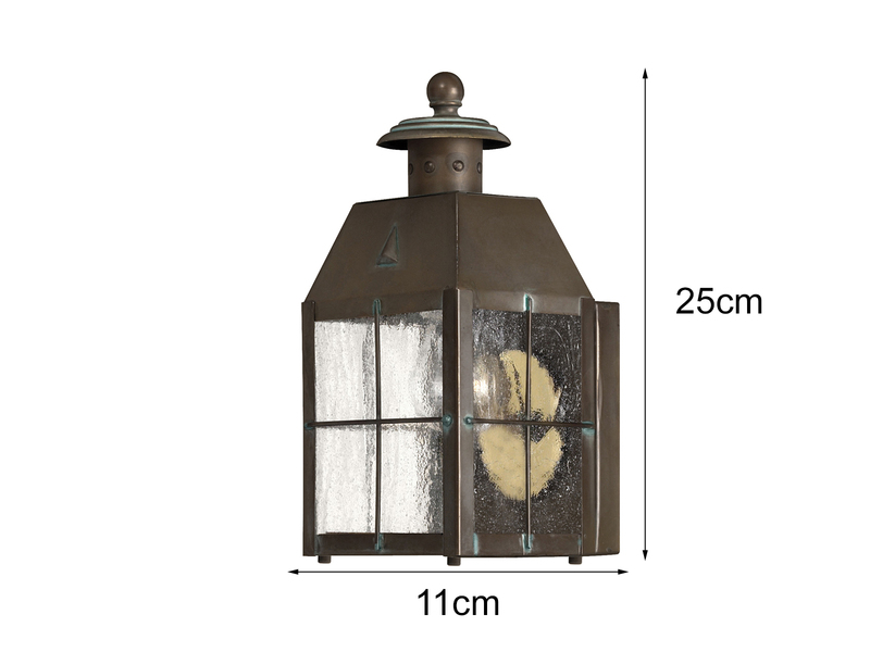 Kleine LED Außenwandleuchte im antiken Landhausstil, Höhe 25cm