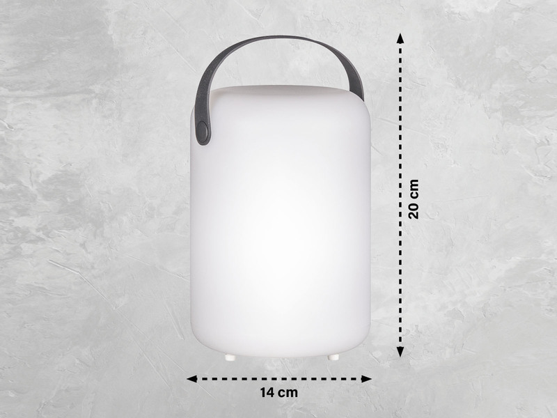 Outdoor Akku Tischlampe ORNO ohne Kabel mit Fernbedienung & RGB, Höhe 20cm