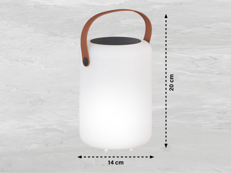 RGB Outdoor Tischleuchte ORNO 20cm mit Fernbedienung, per USB & Solar aufladbar