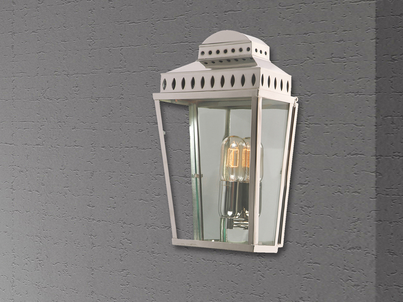 LED Außenwandleuchte im Landhausstil, Silber Höhe 37,5cm