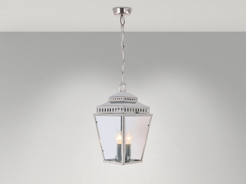 LED Außenhängeleuchte im Landhausstil, Silber Ø22cm