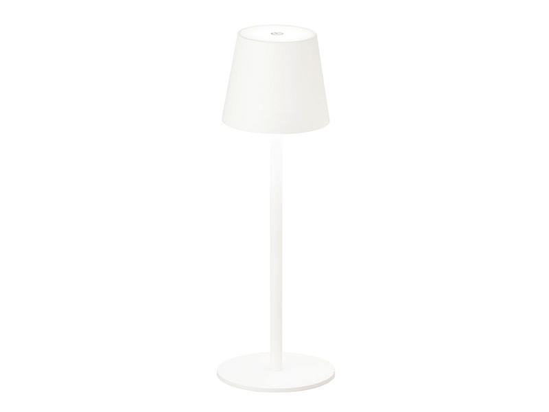 Akku Tischlampe TROPEA Weiß mit USB Kabel & Sensor Dimmer, Höhe 38cm
