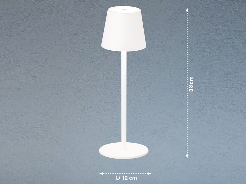 2er SET Akku Tischlampen Weiß USB Kabel Sensor Dimmer Höhe 38cm