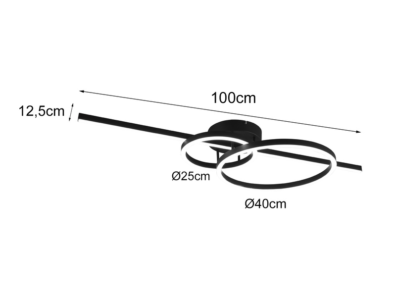 LED Deckenleuchte MONTILLA Schwarz Fernbedienung dimmbar 100cm