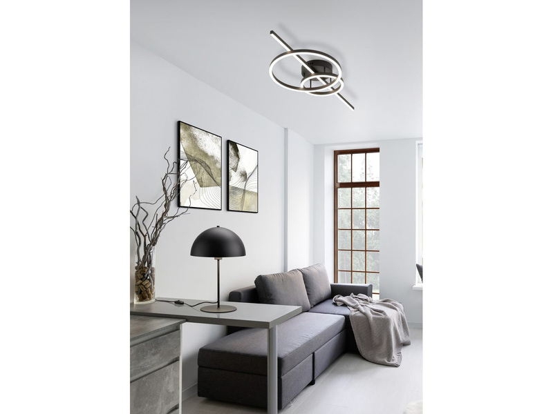 LED Deckenleuchte MONTILLA Schwarz mit Fernbedienung dimmbar, Breite 100cm