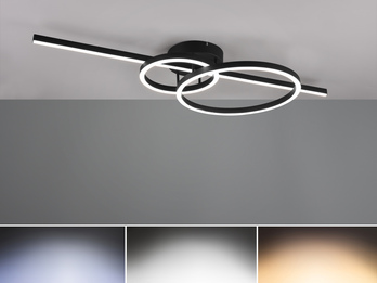LED Deckenleuchte MONTILLA Schwarz mit Fernbedienung dimmbar, Breite 100cm