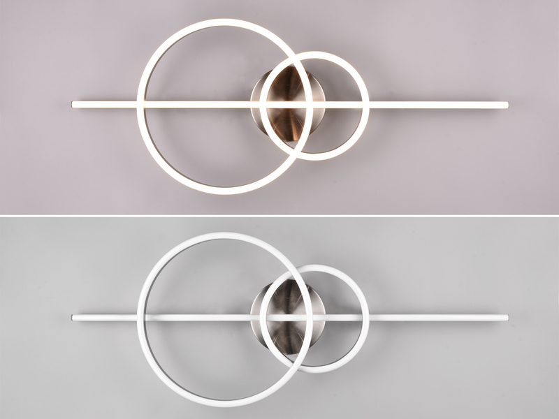 LED Deckenleuchte MONTILLA Silber mit Fernbedienung dimmbar, Breite 100cm