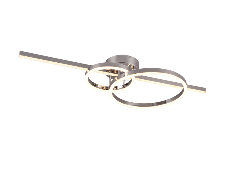 LED Deckenleuchte MONTILLA Silber Chrom Fernbedienung dimmbar, Breite 100cm