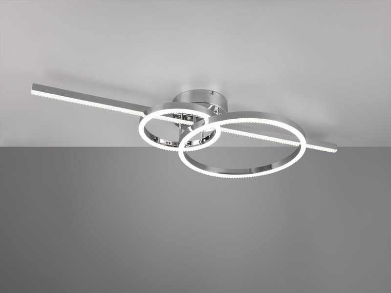 LED Deckenleuchte MONTILLA Silber Chrom Fernbedienung dimmbar, Breite 100cm