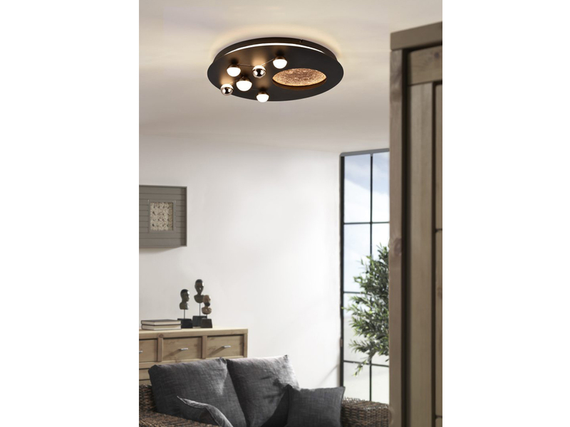 Moderne LED Deckenleuchte ZODIAC dimmbar über Schalter, 5.100 Lumen hell Ø 50cm
