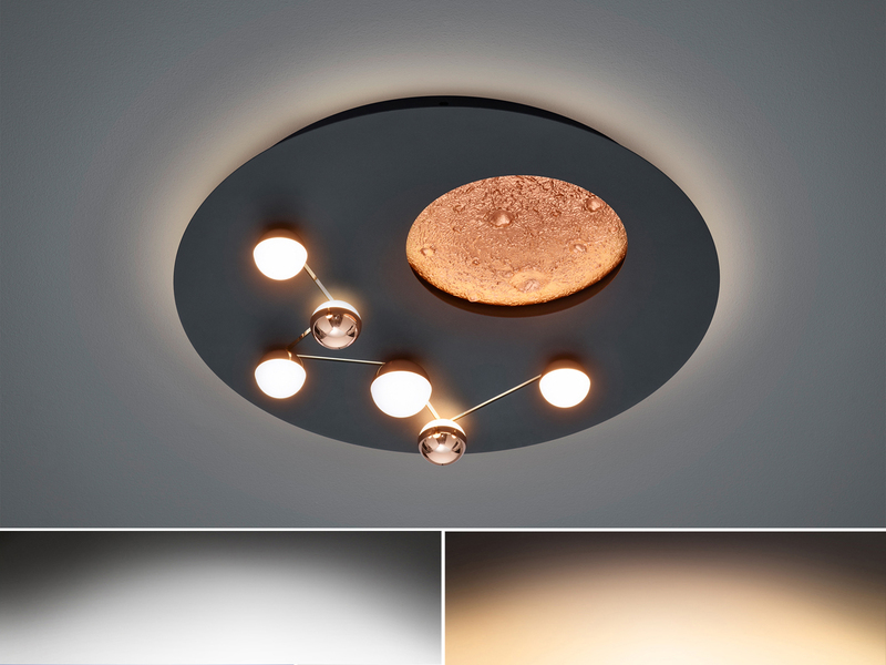 Moderne LED Deckenleuchte ZODIAC dimmbar über Schalter, 5.100 Lumen hell Ø 50cm