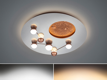 Moderne LED Deckenleuchte ZODIAC dimmbar über Schalter, 5.100 Lumen hell Ø 50cm