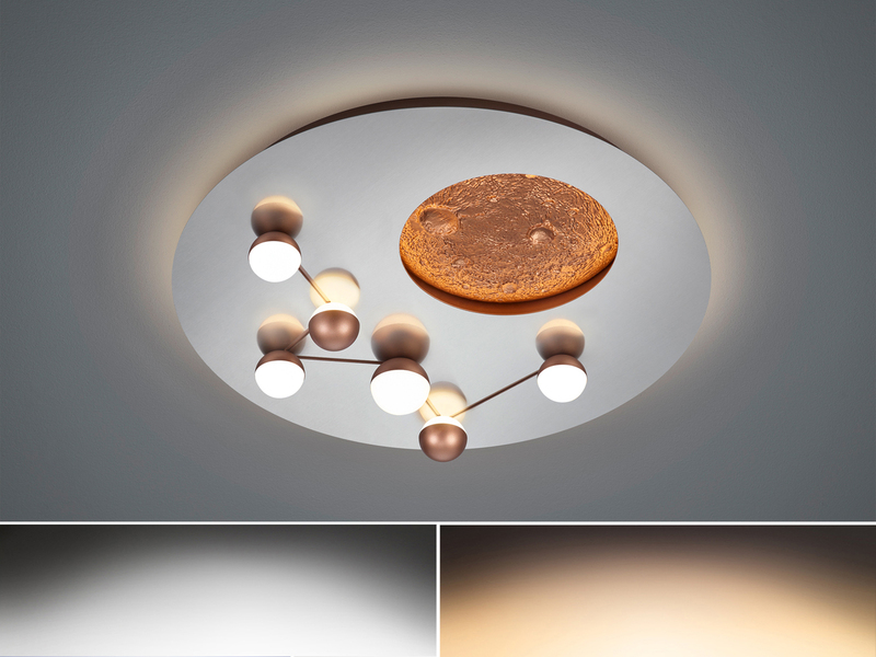 Moderne LED Deckenleuchte ZODIAC dimmbar über Schalter, 5.100 Lumen hell Ø 50cm