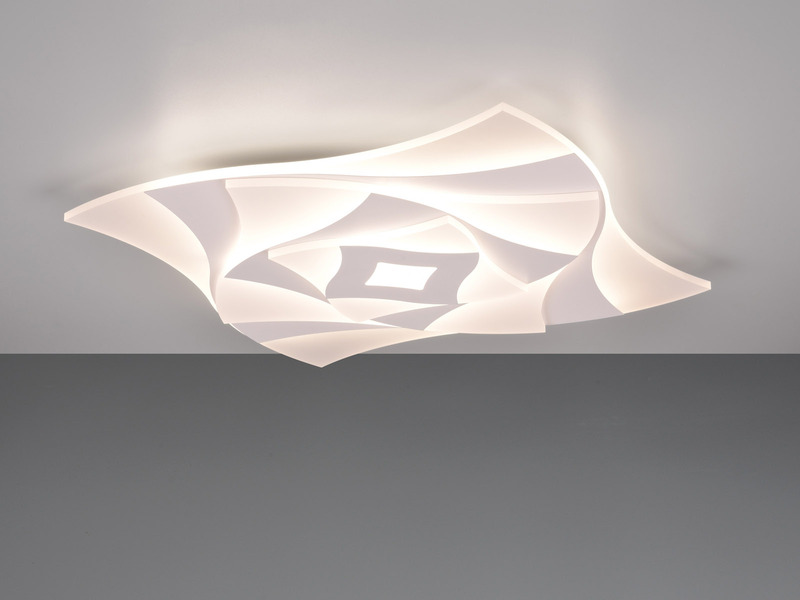 LED Deckenleuchte AKITA flach Weiß mit Fernbedienung dimmbar Quadrat, 48cm