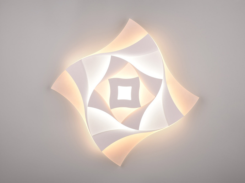 LED Deckenleuchte AKITA extra hell, mit Fernbedienung dimmbar flach 48x48cm