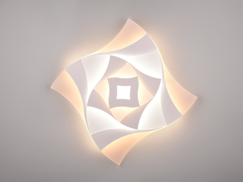 LED Deckenleuchte AKITA flach Weiß Fernbedienung dimmbar 48cm