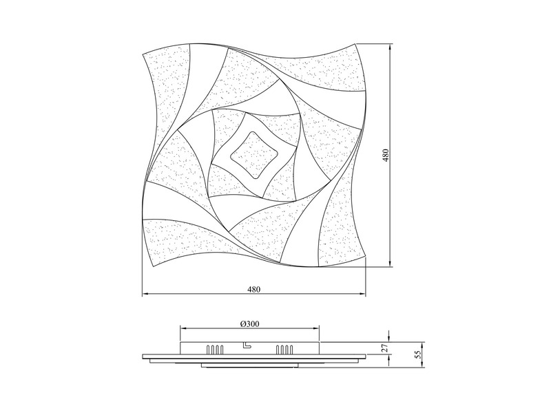 LED Deckenleuchte AKITA flach Weiß mit Fernbedienung dimmbar Quadrat, 48cm