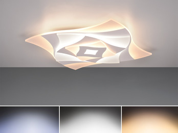 LED Deckenleuchte AKITA extra hell, mit Fernbedienung dimmbar flach 48x48cm