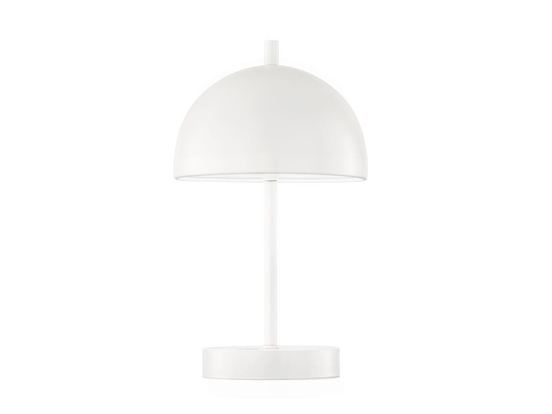 Kabellose Tageslicht Tischlampe KIA Weiß dimmbar & USB, Höhe 27cm