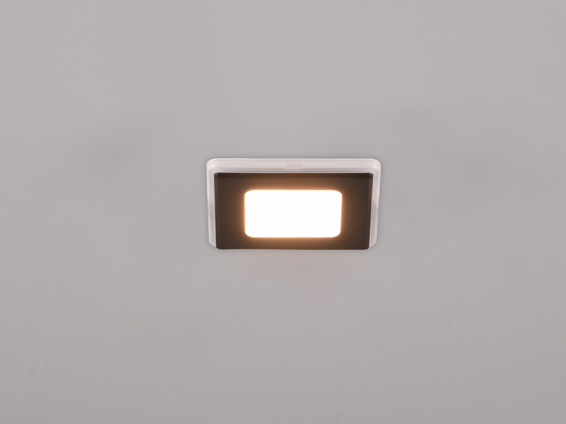 LED Deckeneinbaustrahler NIMBUS Schwarz, getrennt schaltbar, IP44 8cm