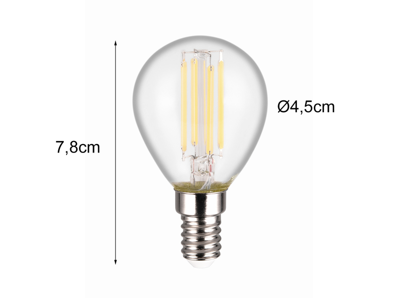 E14 LED - 4 Watt, 500 Lumen, 4000 Kelvin neutralweiß, Ø4,5cm -  3 Stufen Dimmer