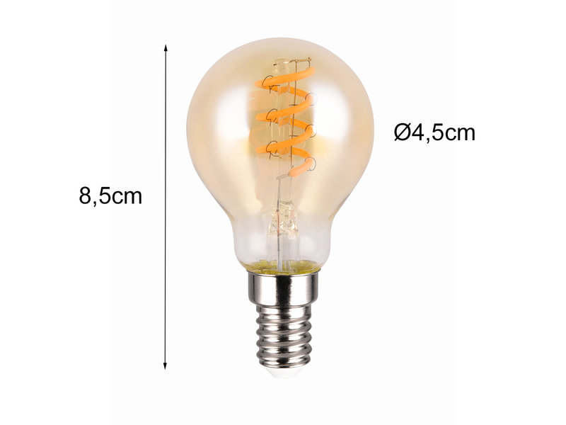 E14 Deko LED - 4 Watt, 180 Lumen, 1800 K warmweiß - Ø4,5cm 3 Stufen Dimmer