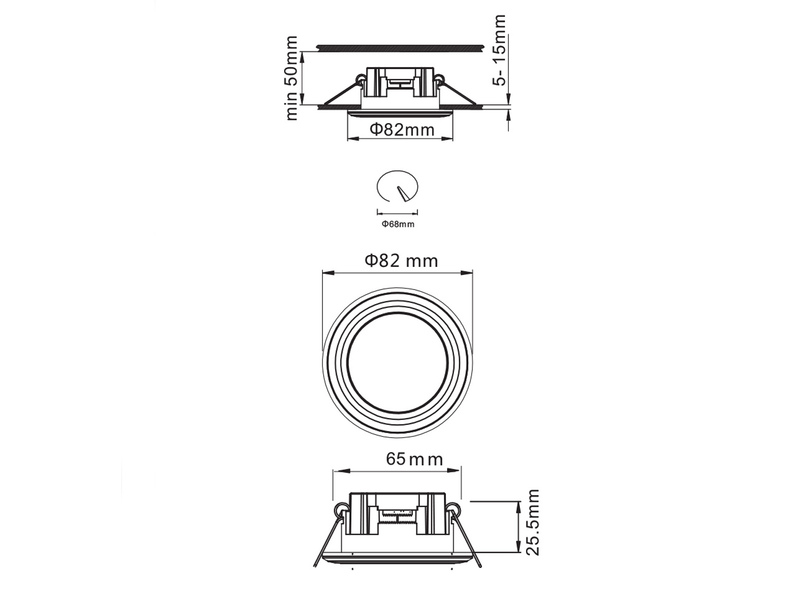 LED Einbaustrahler ARGUS Weiß mit Fernbedienung dimmbar & RGBW, Ø 8cm